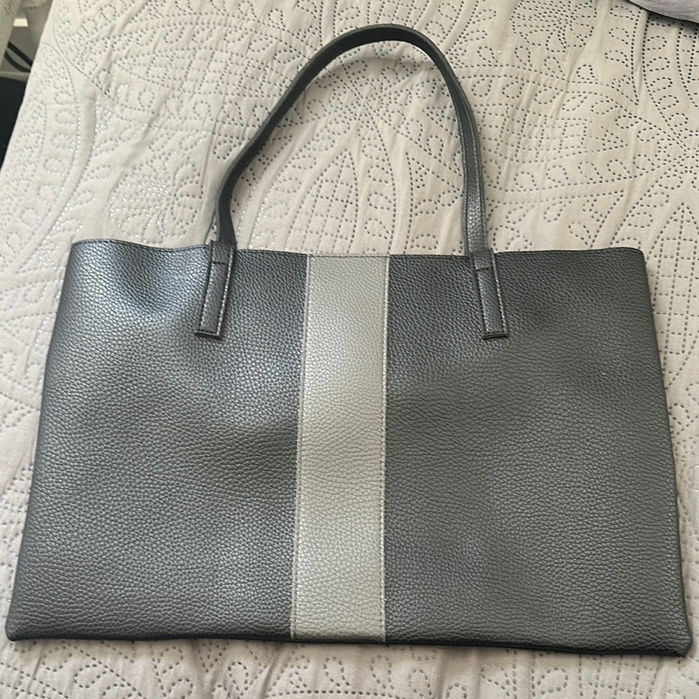Vince Camuto Black and Grey Tote Bag
